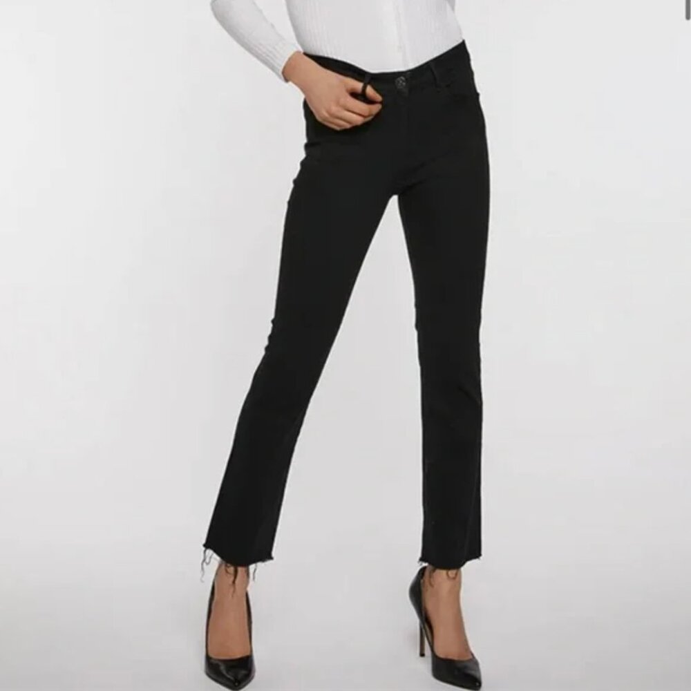 3x1 NYC | Black Straight Leg Raw Hem Denim Jeans Sz 25